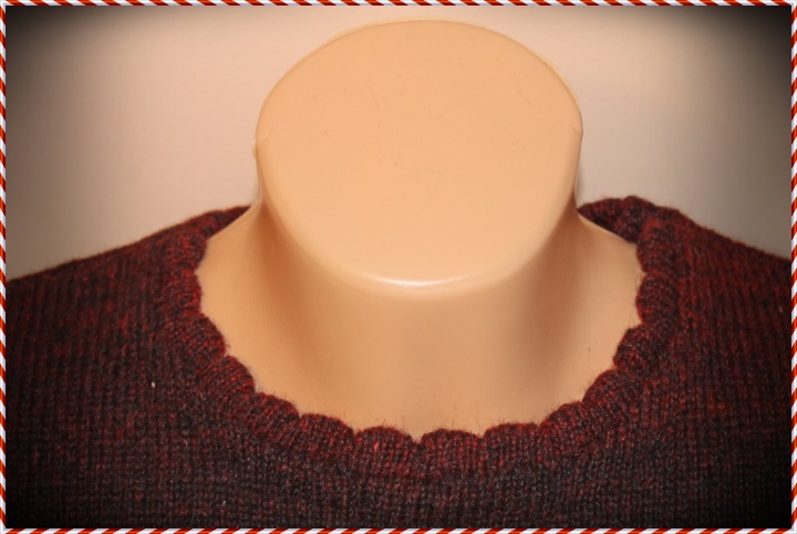 Christmas mood, Machine knitted sweater,Natural ecological wool jumper, Red  picture no. 3