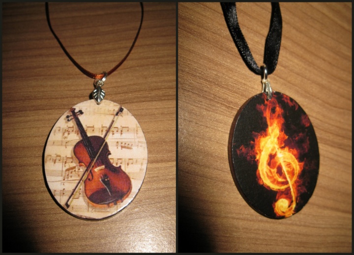 Decoupage jewelry MUSIC picture no. 3