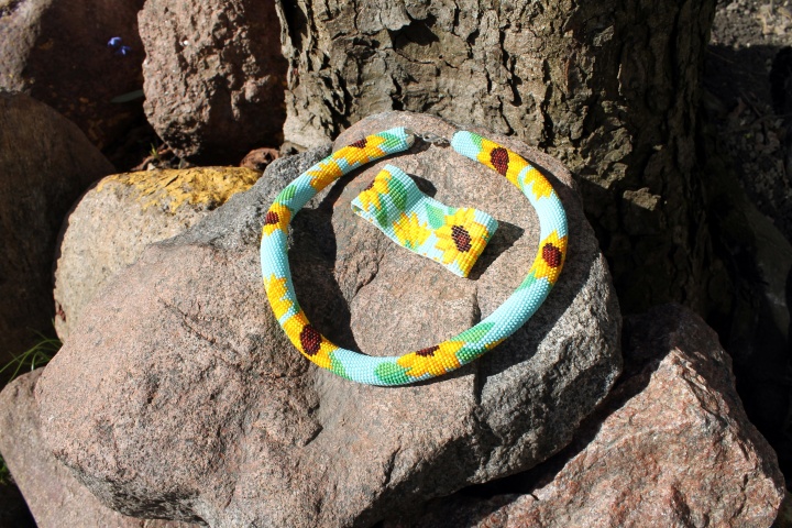 " sunflower " necklace (tow) handiwork