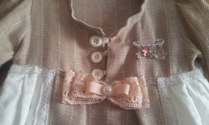 Linen dress Christening 92/98 cm picture no. 3