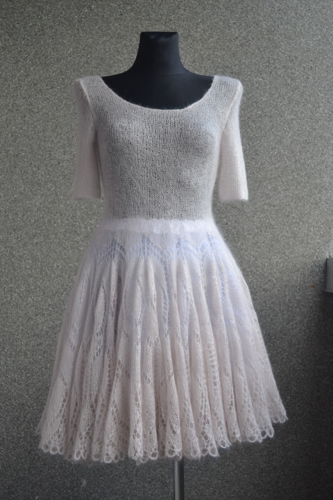 a cream dress