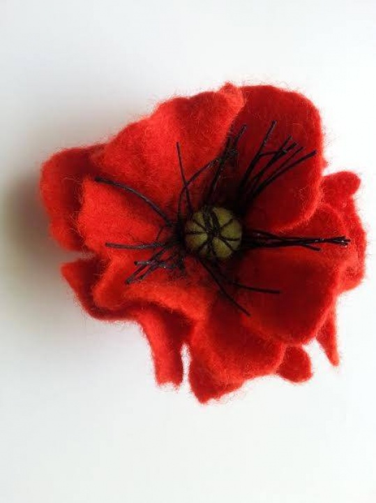 Flower-brooch " Poppy " picture no. 3