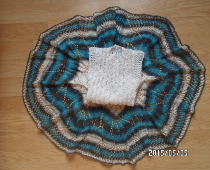 Knitted mandala dress for a girl