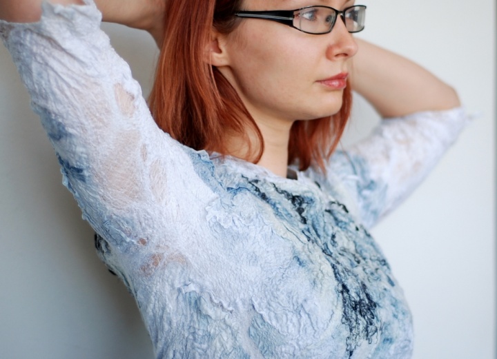 Mottled gray blouse summer picture no. 3