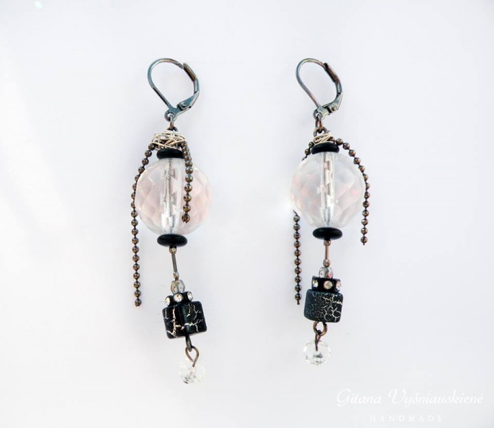 Earrings " with glass bubbles "