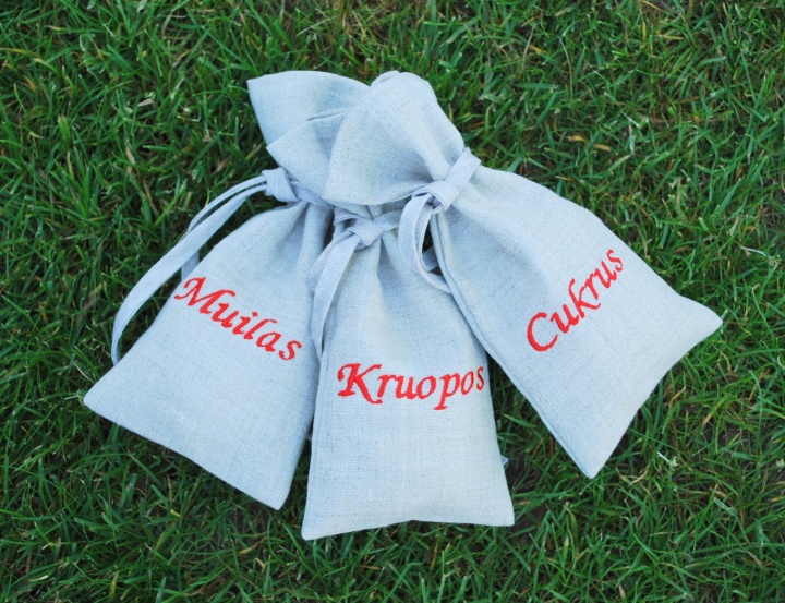 Linen bags set christenings