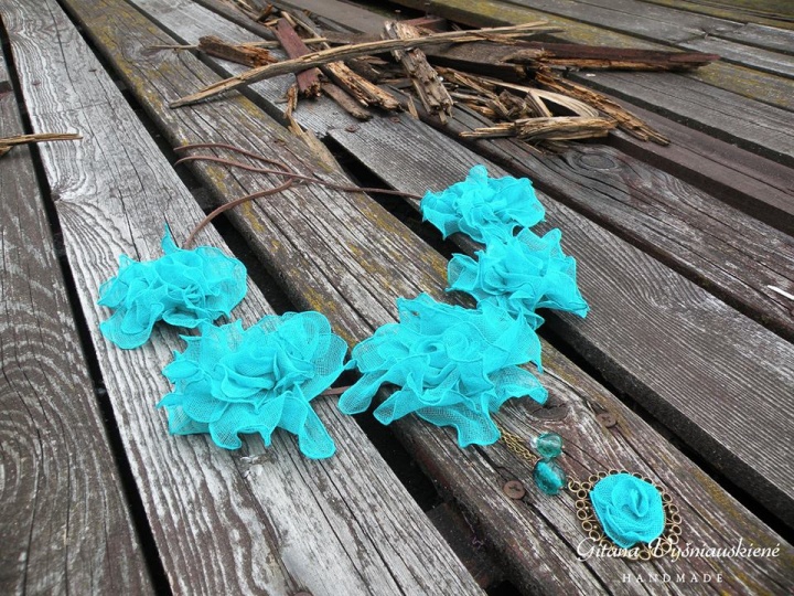 Necklace " Turquoise Roses "
