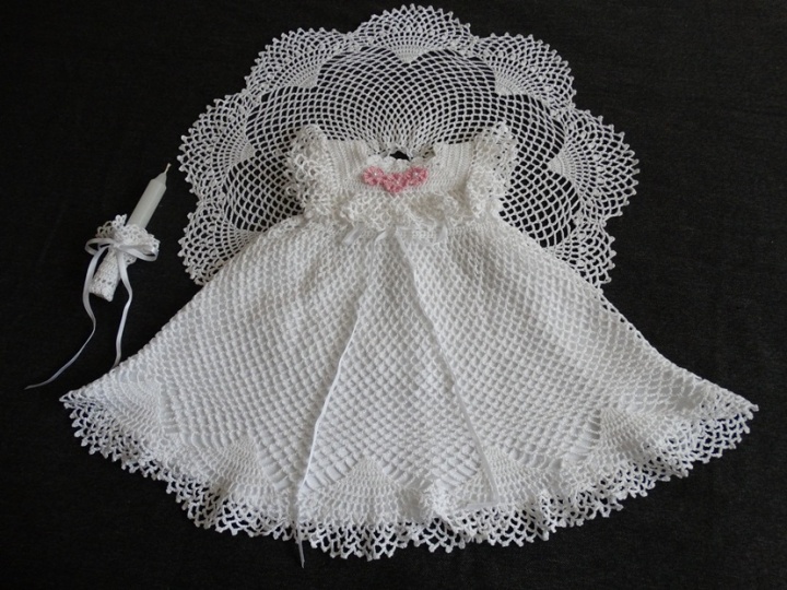 Crocheted christening Set Mergytei