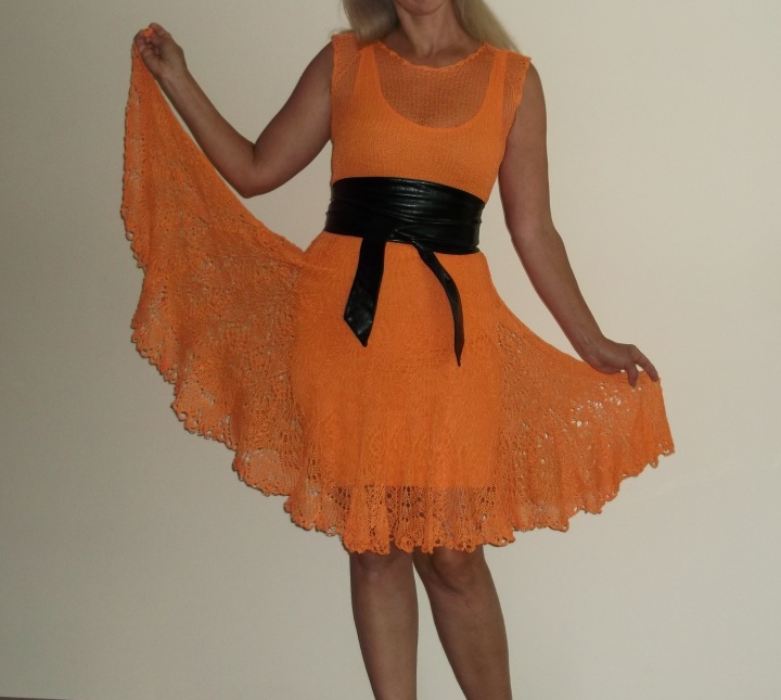 Orange linen dress