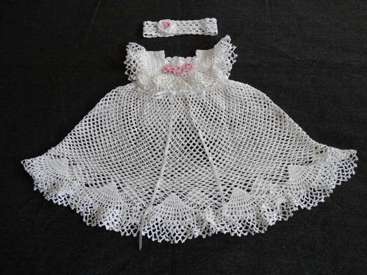 Crocheted christening dress