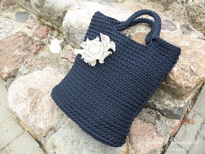 Crocheted handbag - terbium " Blue "