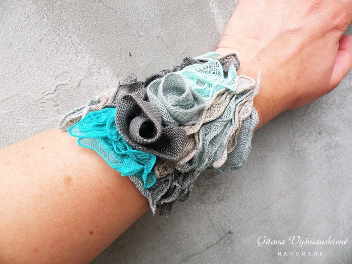 Linen bracelet " water " picture no. 2