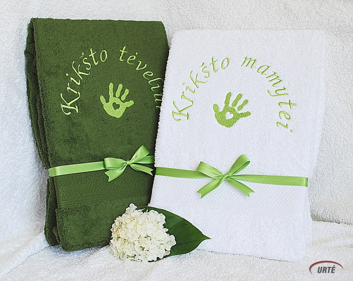 The gift of baptism for parents - embroidered towels