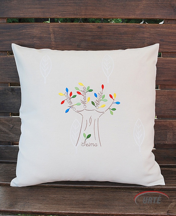 Family Tree Cushions artist Urtestekstile Handmade for
