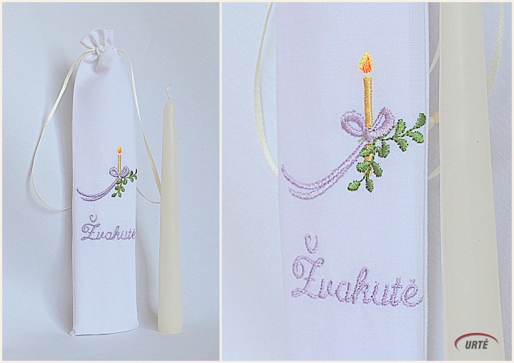 Bag christening candle