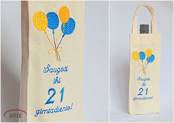 Bag bottle store - gift bag with a handle bottle with balloons