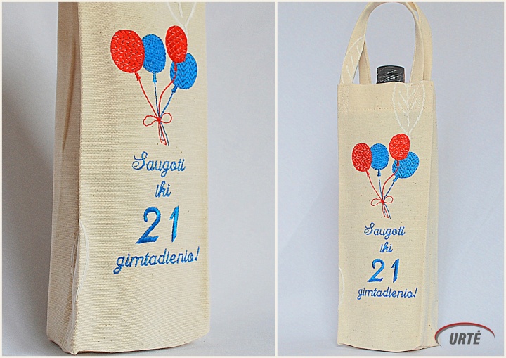 Bag bottle store - gift bag with a handle and balloons