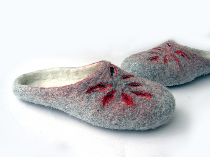 Felt slippers Fire Flower