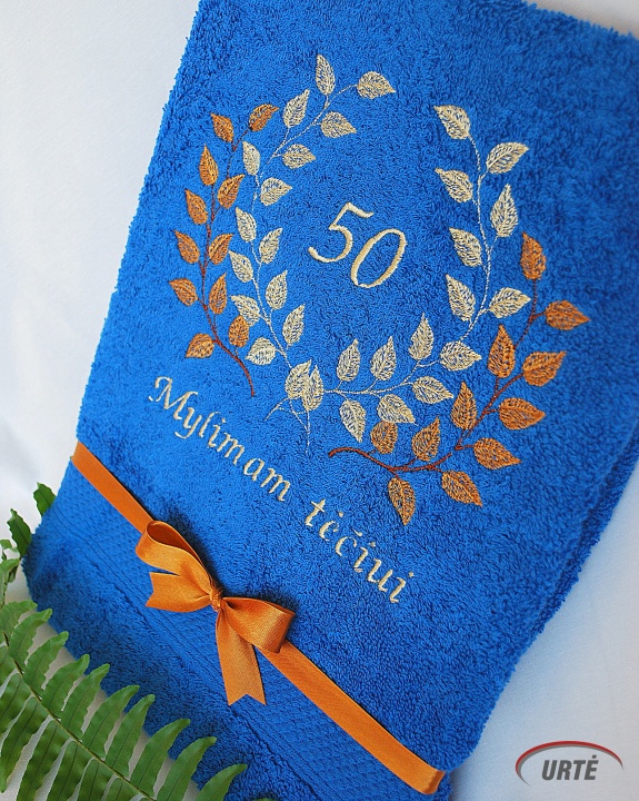 50 year anniversary gift for Dad - embroidered towel picture no. 2