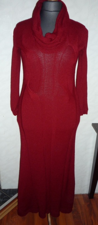 burgundy long dress