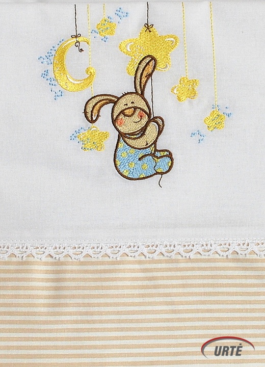 Hare plepute - embroidered baby bedding