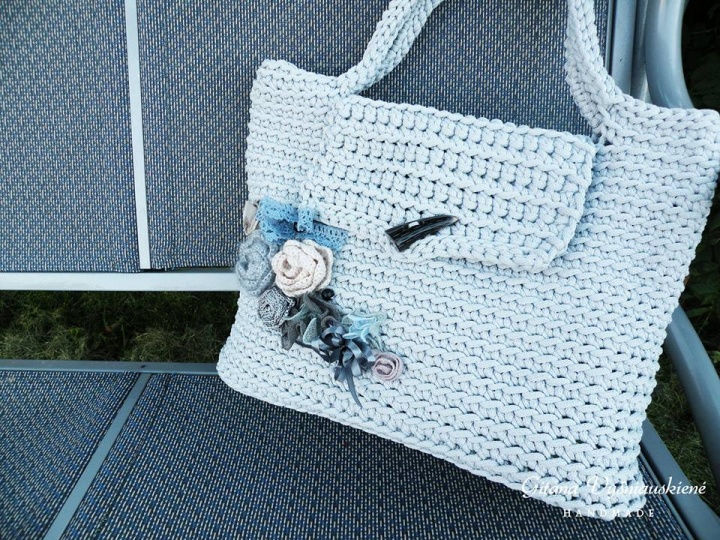 Crocheted handbag - terbium " Elegance "