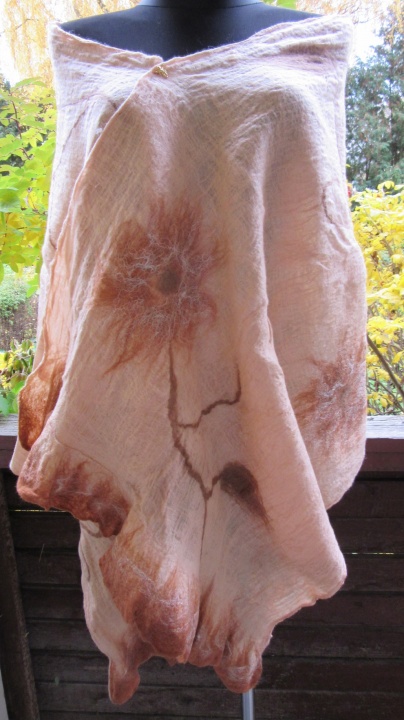 Beige silk robe