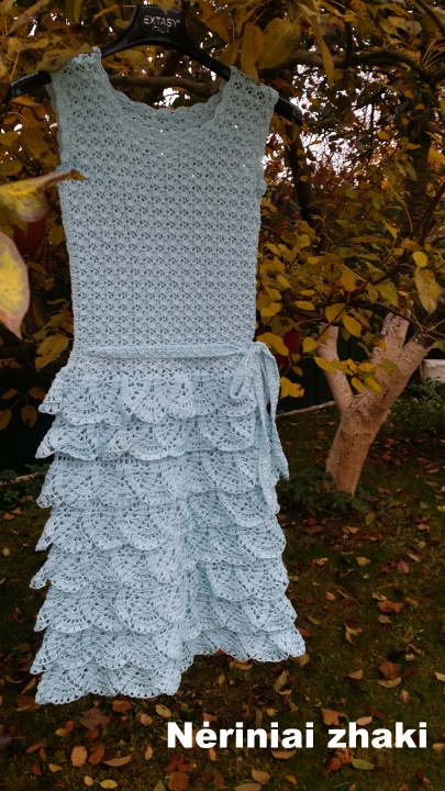 Light blue crocheted dress picture no. 2