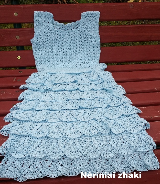 Light blue crocheted dress