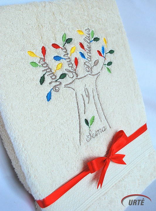 Family Tree - embroidered towel