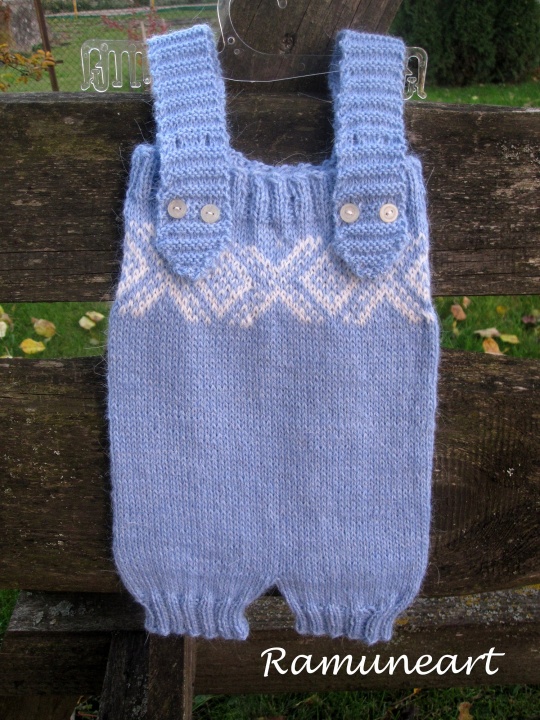 Knitted blue shorts with straps baby " classic "