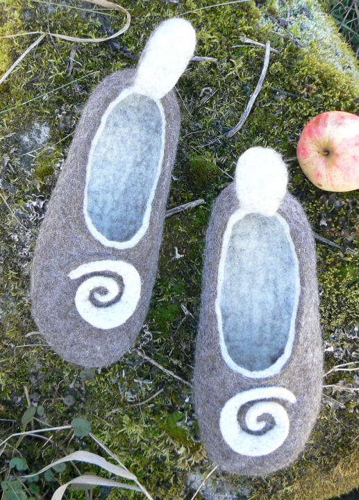 Felt slippers - Land spiral, size 37