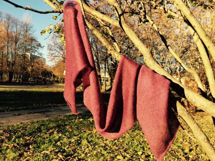 Knitted scarf in mohair