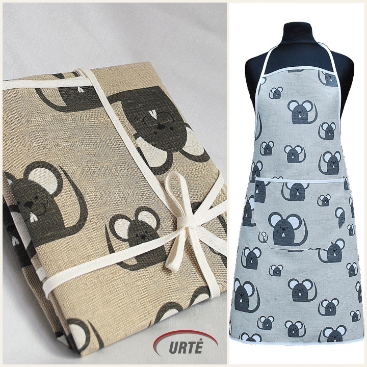 Linen apron - Silly mouse