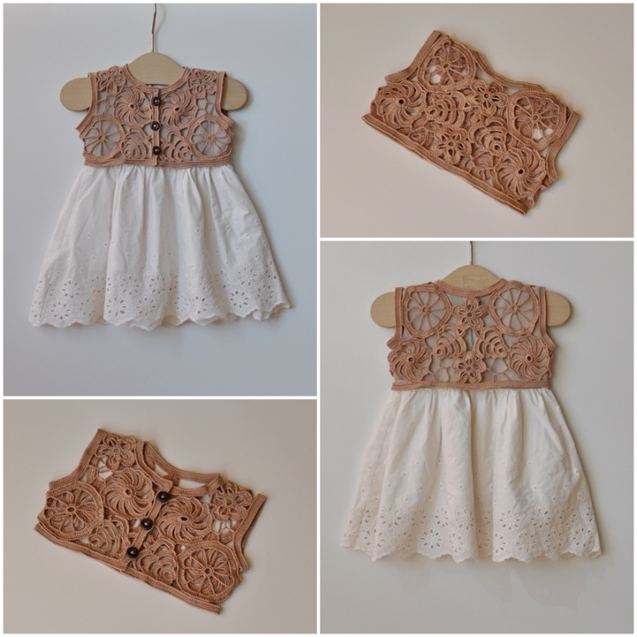 Irish lace decorated dress