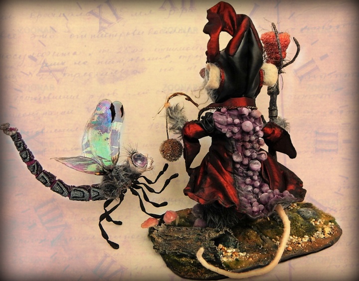 Crochet mouse rat soft sculpture / poseable art doll - Secret Dwarf the Wizard picture no. 2