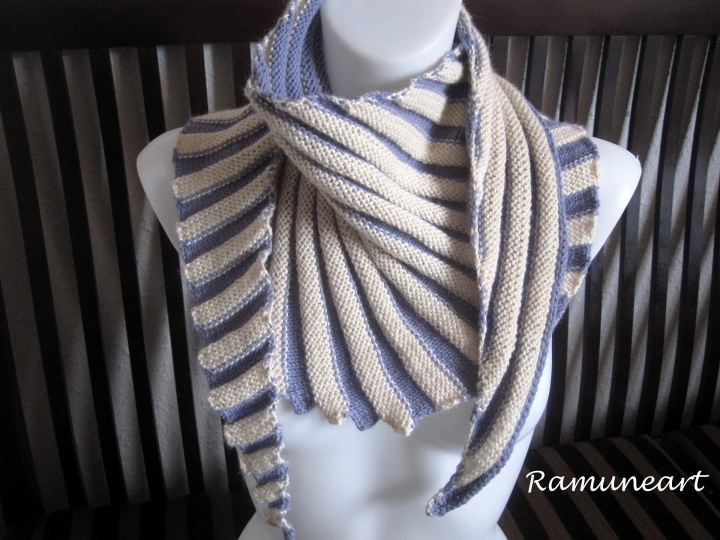 White - gray scarf duplex "Breakwater"