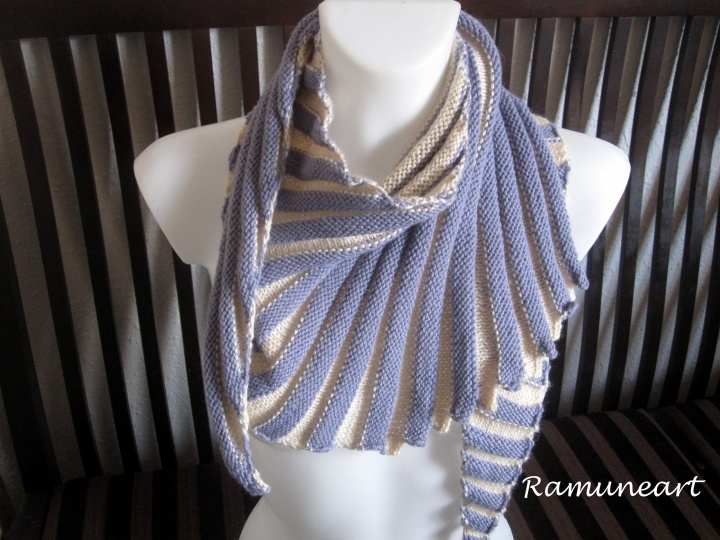 White - gray scarf duplex "Breakwater" picture no. 2