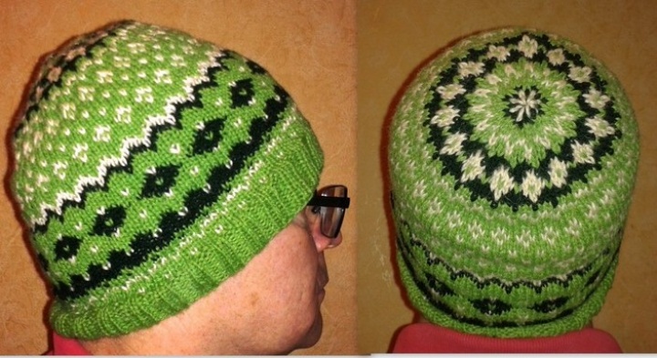 Fair Isle green hat