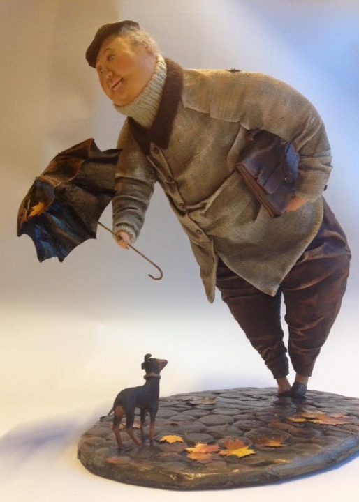 Interior doll "Man and the little dog"