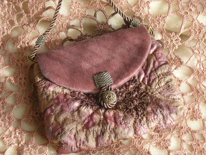 Mini bag or smart phone case "Dusty Rose" boho style. picture no. 2