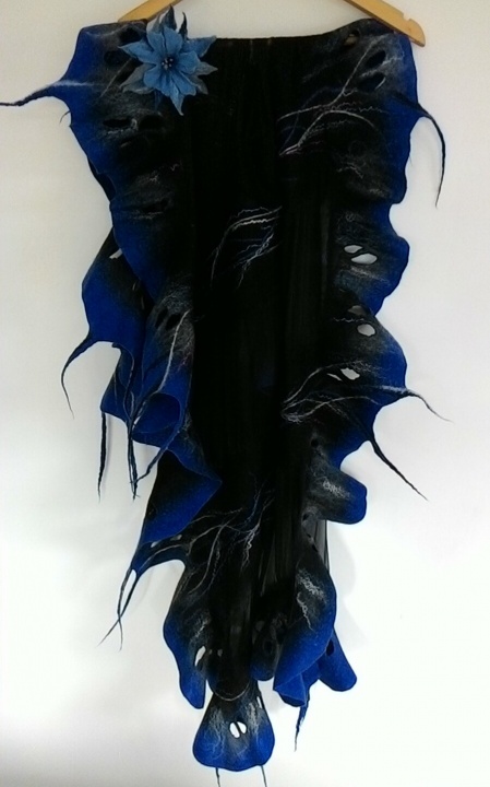 Black and blue scarf "Lightning" picture no. 3