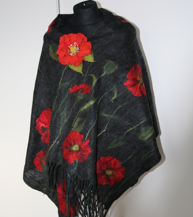 Scarf  Poppies meadow