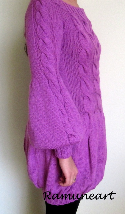 Lilac knitted dress picture no. 2