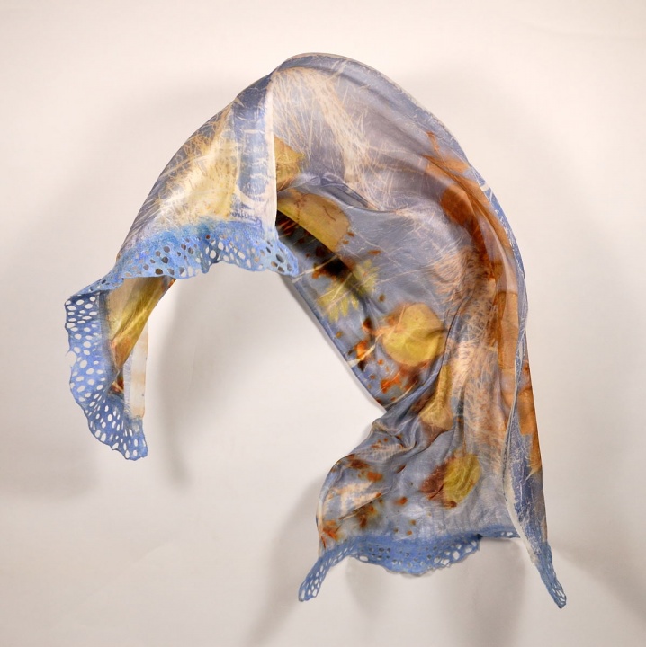 blue silk scarf "faith"