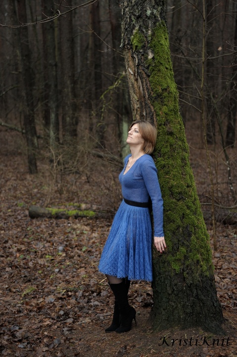 megzta moherinė suknelė "Indigo dream"
