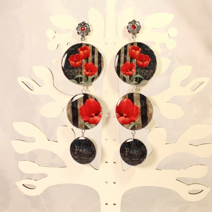 Earrings "Red and Black"
