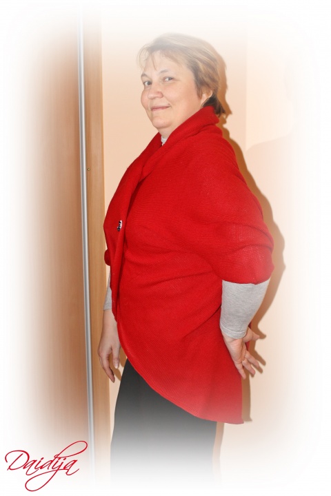 Large Long Cardigan, Red Ruby Color, Oversized Dolman Jacket, Loose Cardigan picture no. 3