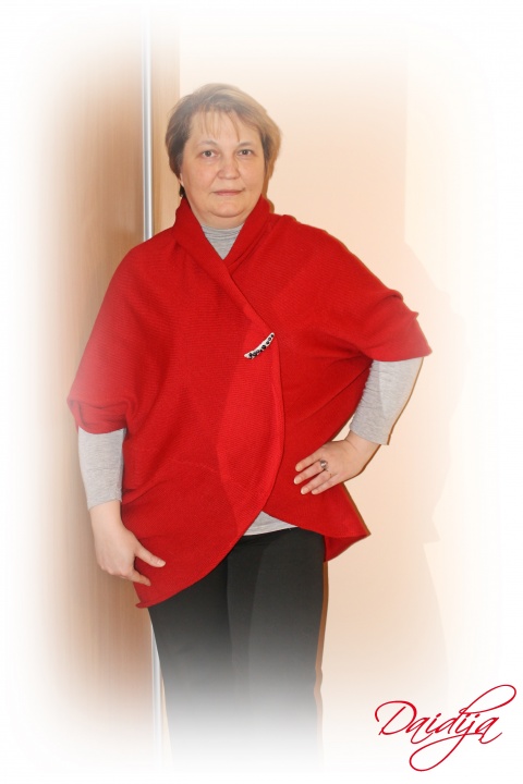 Large Long Cardigan, Red Ruby Color, Oversized Dolman Jacket, Loose Cardigan
