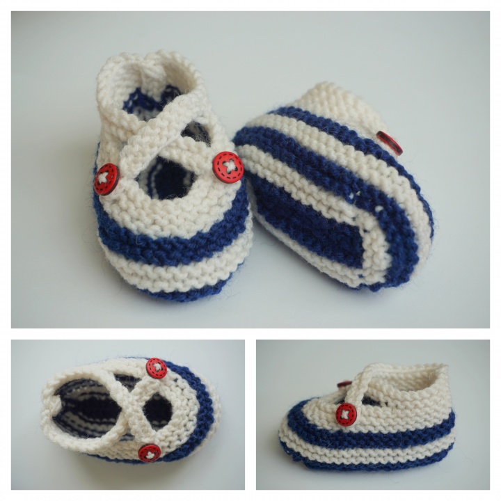 Sailor Baby Booties